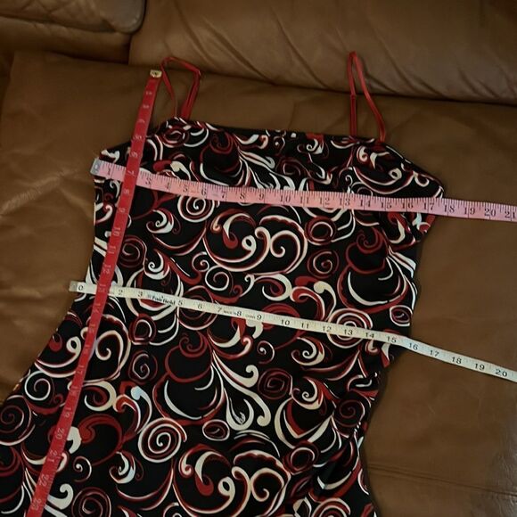 Parallel XL Woman’s Dress Adjustable Straps Side Ruching Mexico Black Red Cream - Picture 10 of 10